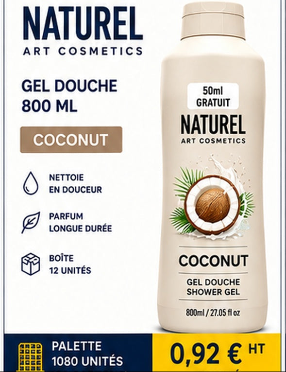 Gel douche Coconut 800 ml – Naturel