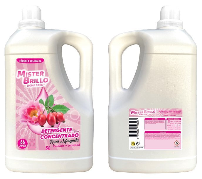 Palette de 144 Détergent liquide lessive liquide Rose Mousquée 5l a 2,73€/unité - MISTER BRILLO