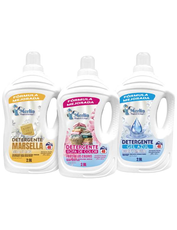 Palette de 240 UN Détergent (3 MODÈLES) 2,9 L a 2,11€/un - MERLIN