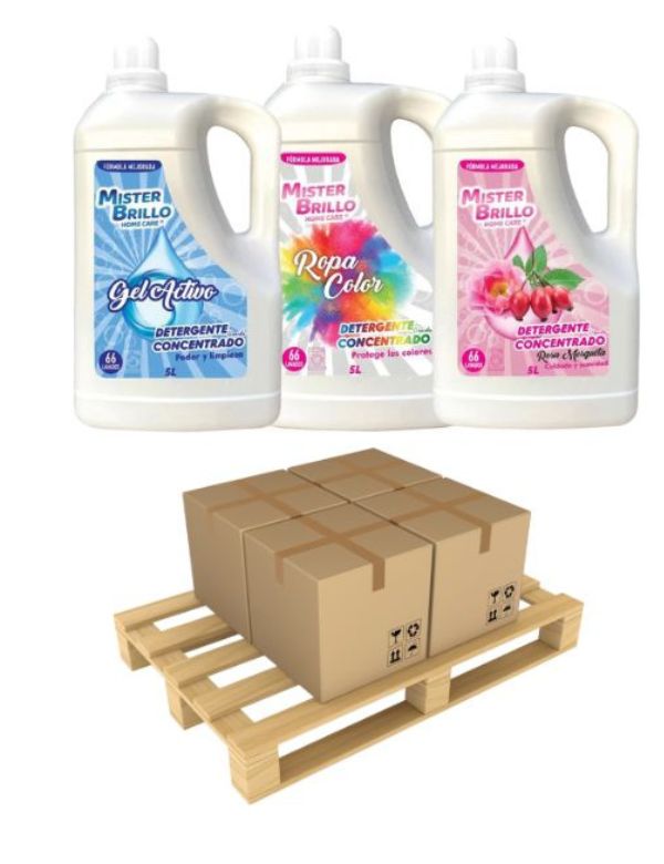 Palette de 144 Détergent liquide lessive MÉLANGE 5l a 4,49€/un - MISTER BRILLO