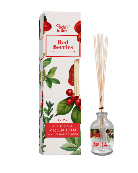 Mikado "FRUITS ROUGES" parfum d'ambiance - Odor Killer 12 unités a 1,59€/unité