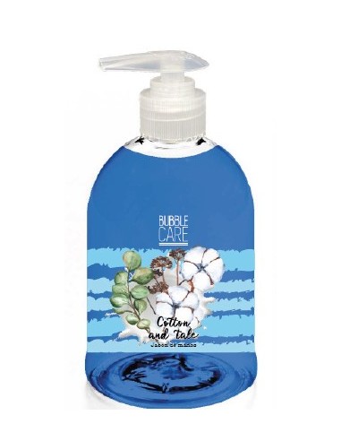 Savon pour les mains "COTTON TALC" 500ml - BUBBLE CARE - A 0,93€/unité - lot de 12